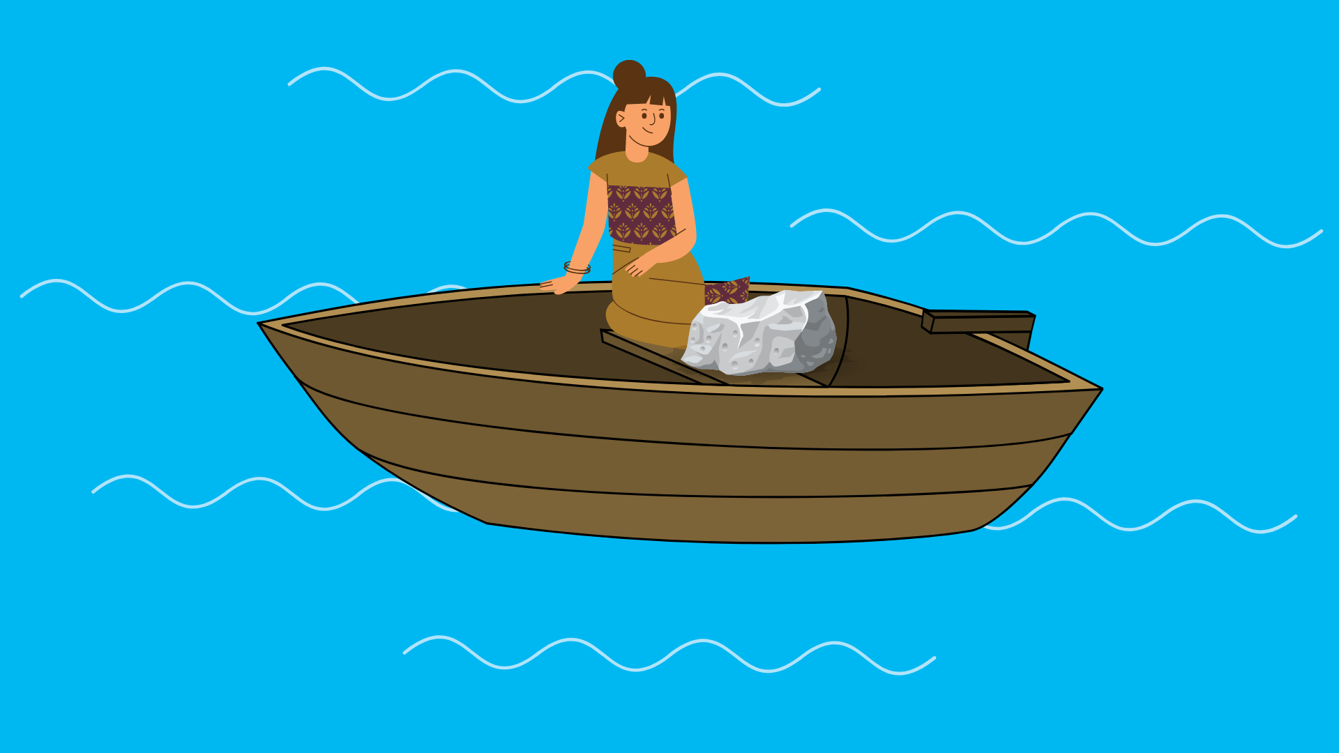 Stein auf dem Boot (****)